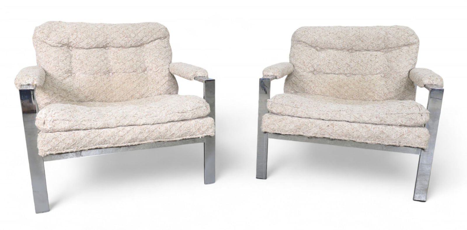 Milo Baughman Chrome Lounge Chairs - Pair (1 of 9)