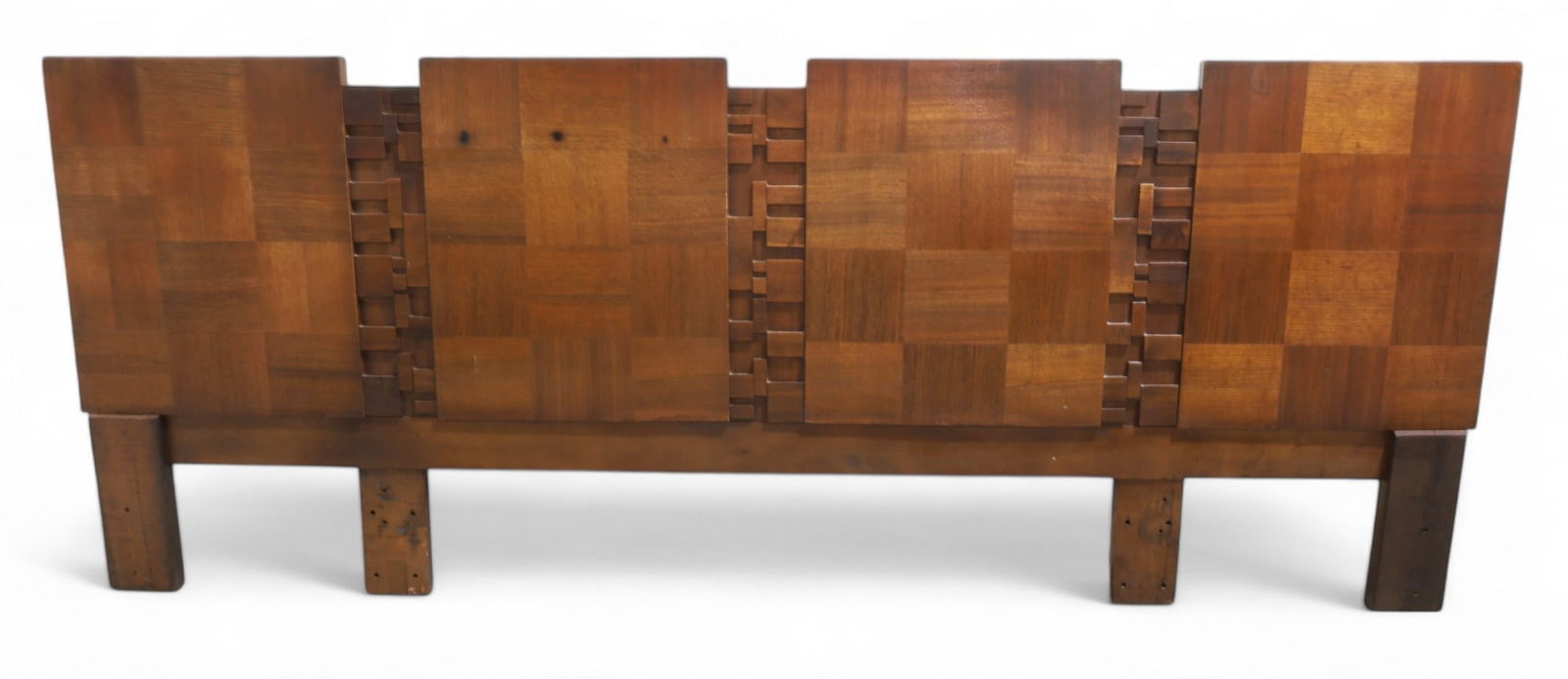 Brutalist Walnut King Head Board (1 of 6)