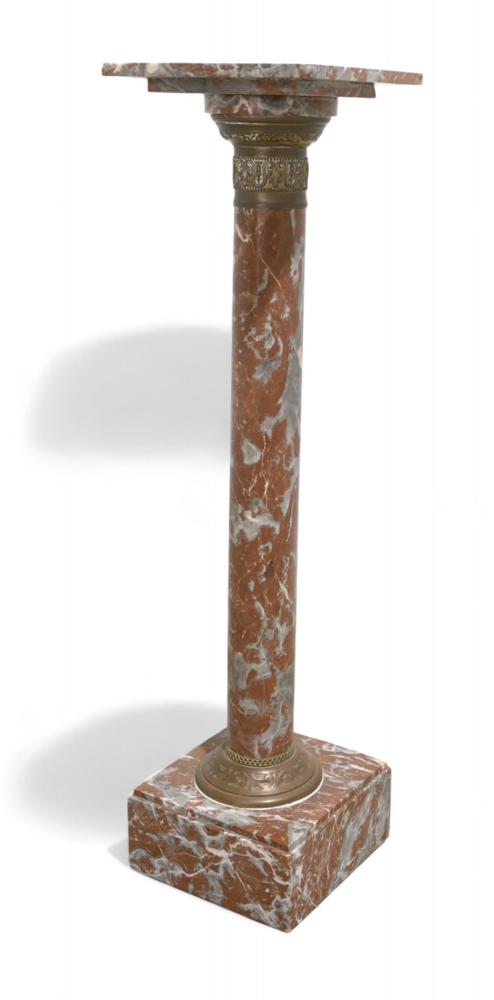 French Style Marble and Brass Pedestal (1 of 6)