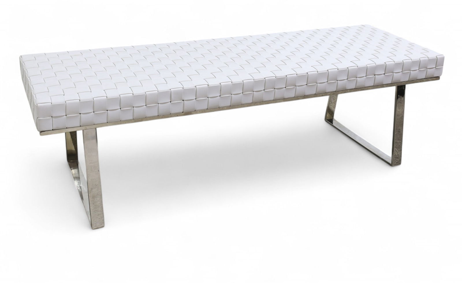 Chrome & Faux Leather Bench (1 of 11)