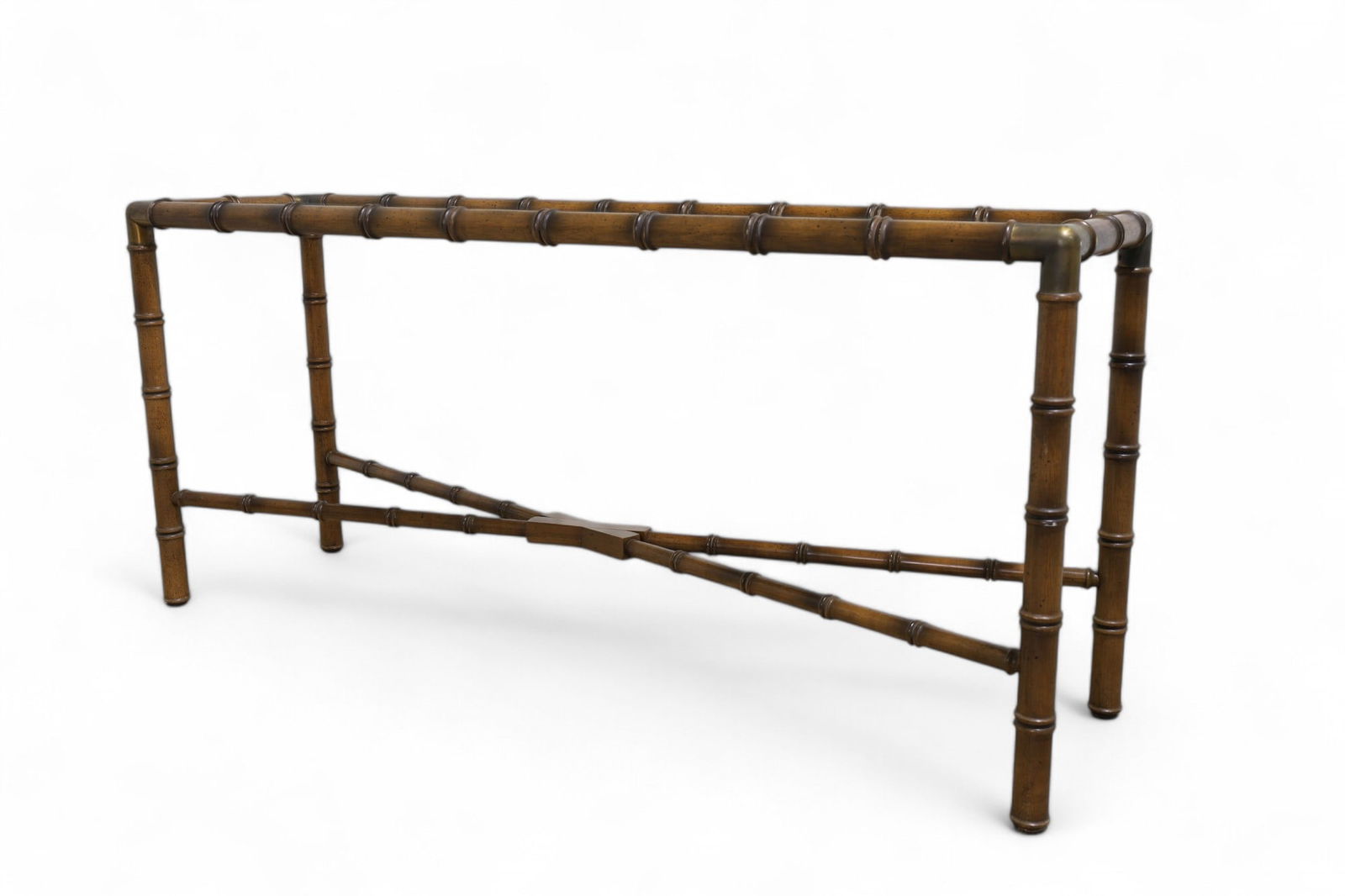 Faux Bamboo & Glass Console Table (1 of 9)