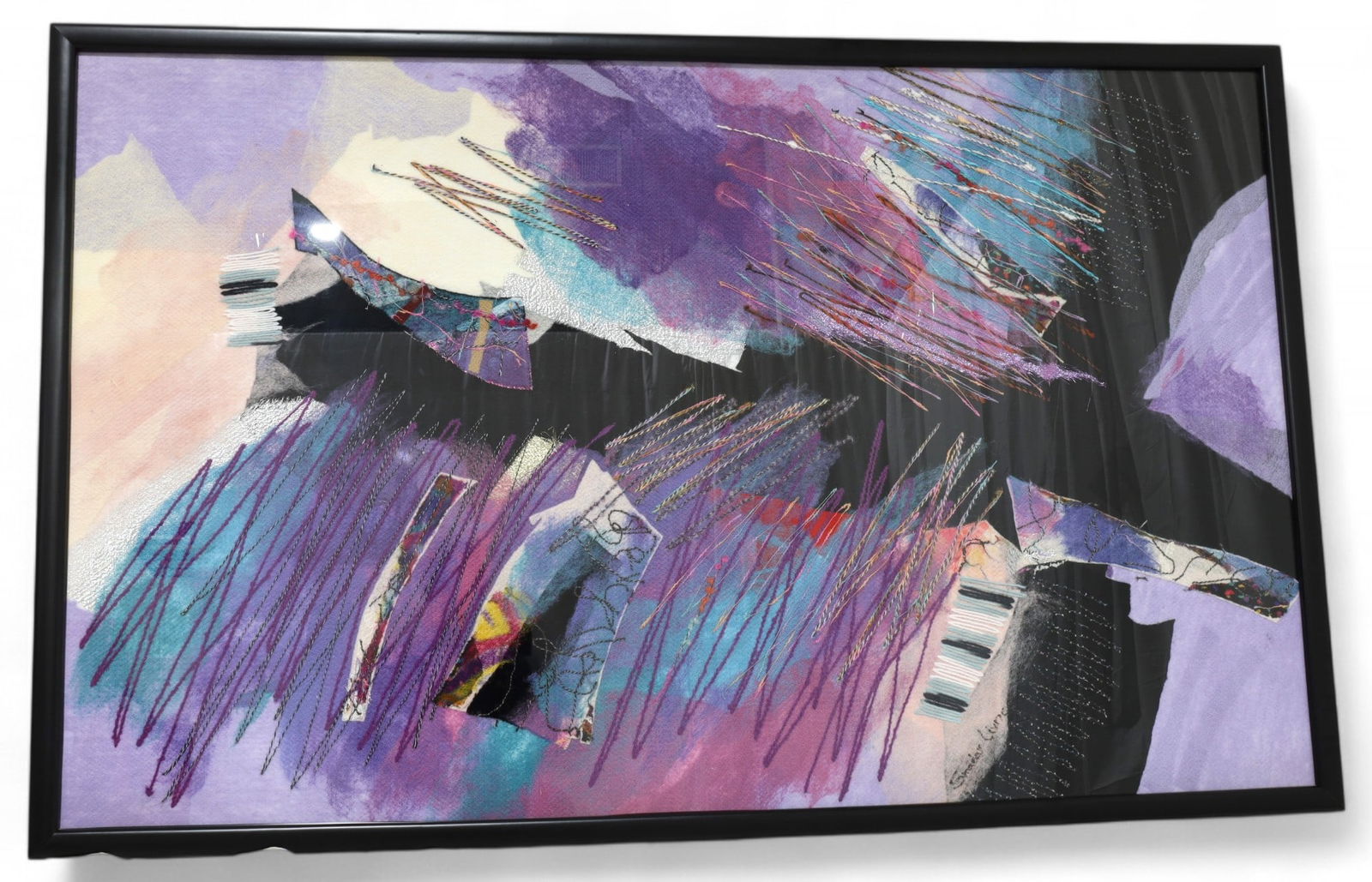 Signed Smadar Livne Abstract Fabric Art (1 of 8)