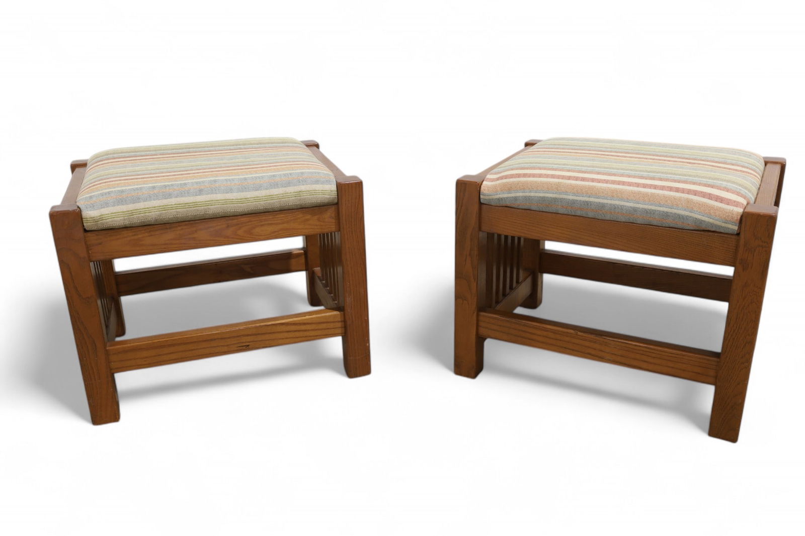 Mission Style Oak Benches - Pair (1 of 6)