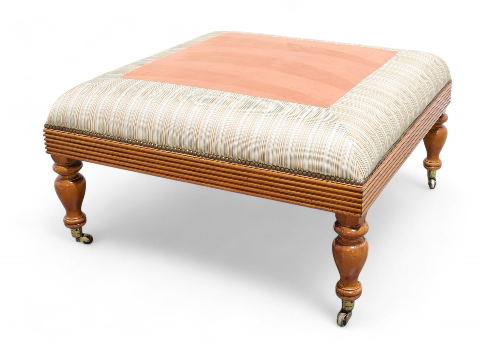 Oversized English Ottoman: An oversized English ottoman on casters Dimensions:21x36