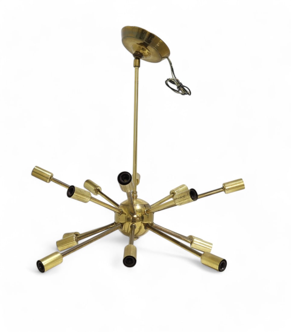 Brass Sputnick Chandelier: A brass Sputnick chandelier Dimensions:20x20