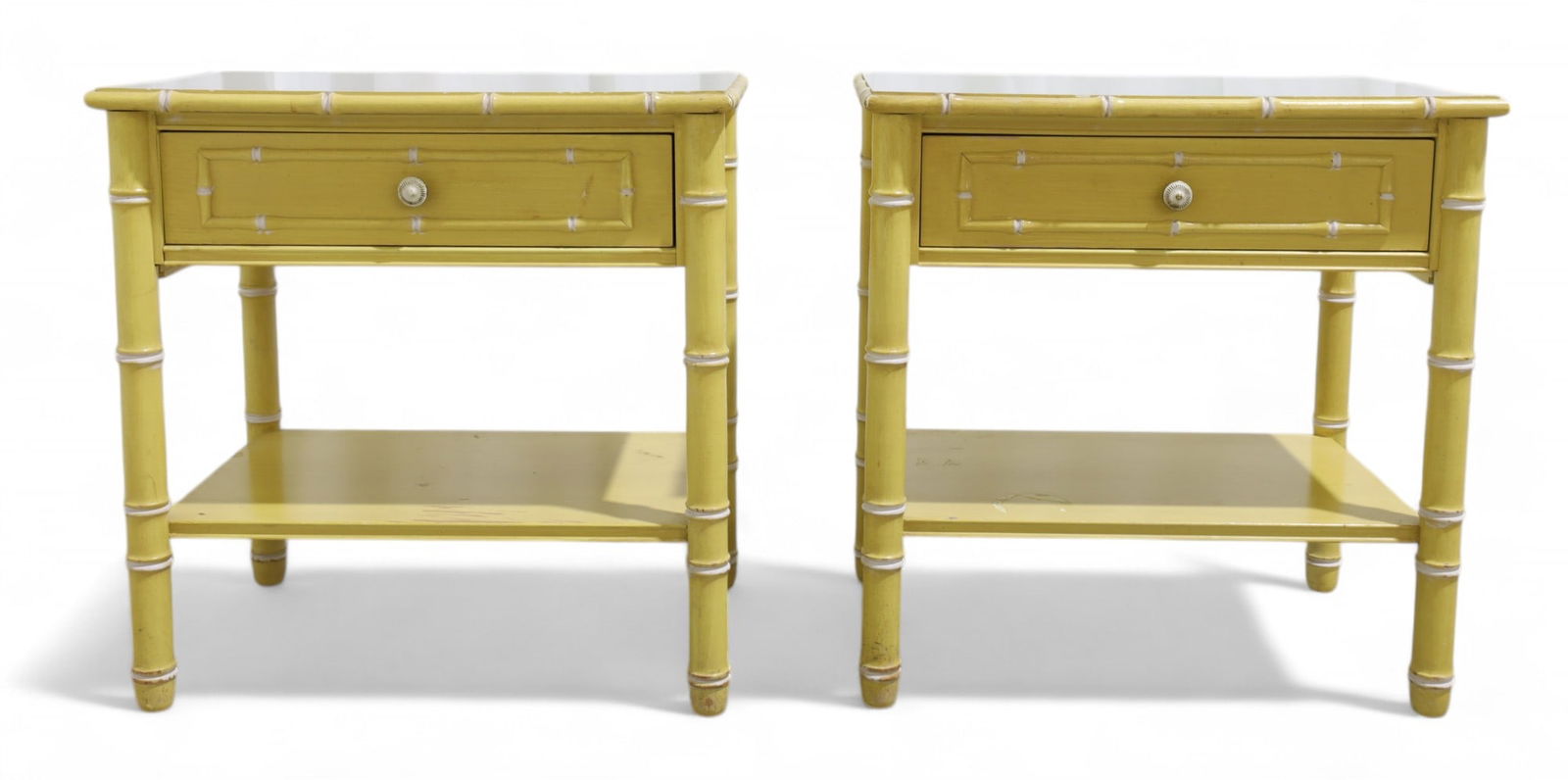 Faux Bamboo End Tables - Pair (1 of 9)