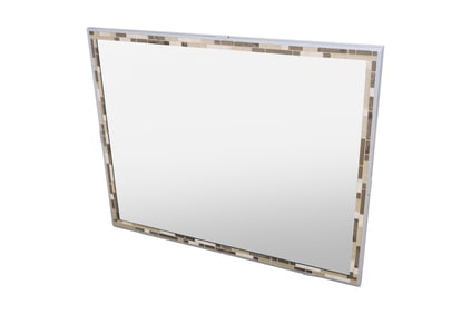 Aluminum and Faux Tile  Mirror