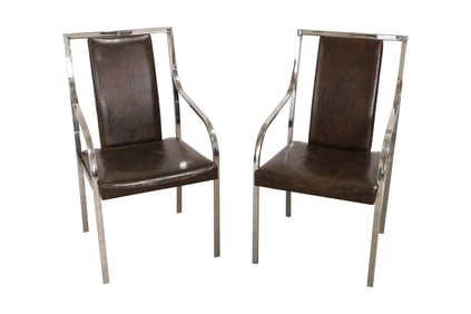 Chrome Arm Chairs - Pair