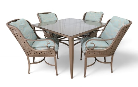 Cast Aluminum Table & Chairs - 5 Pcs.