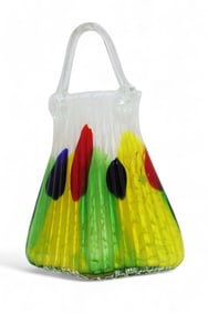 Hand Blown Murano Art Glass Purse