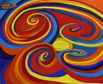 Psychedelic Abstract Oil on Canvas