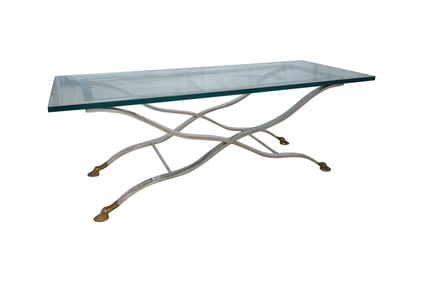 Chrome & Brass Hoof Foot Coffee Table