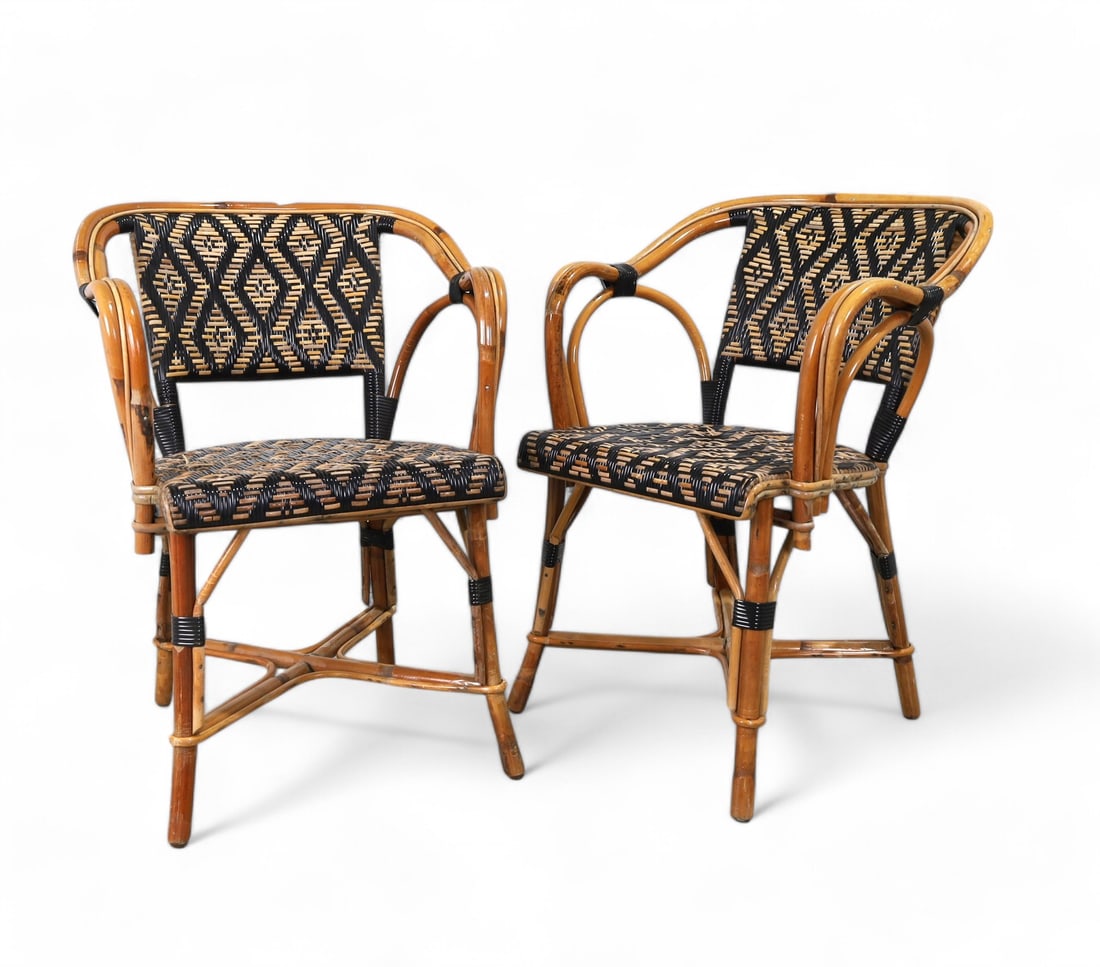Rattan Cafe Chairs - Pair (1 of 9)