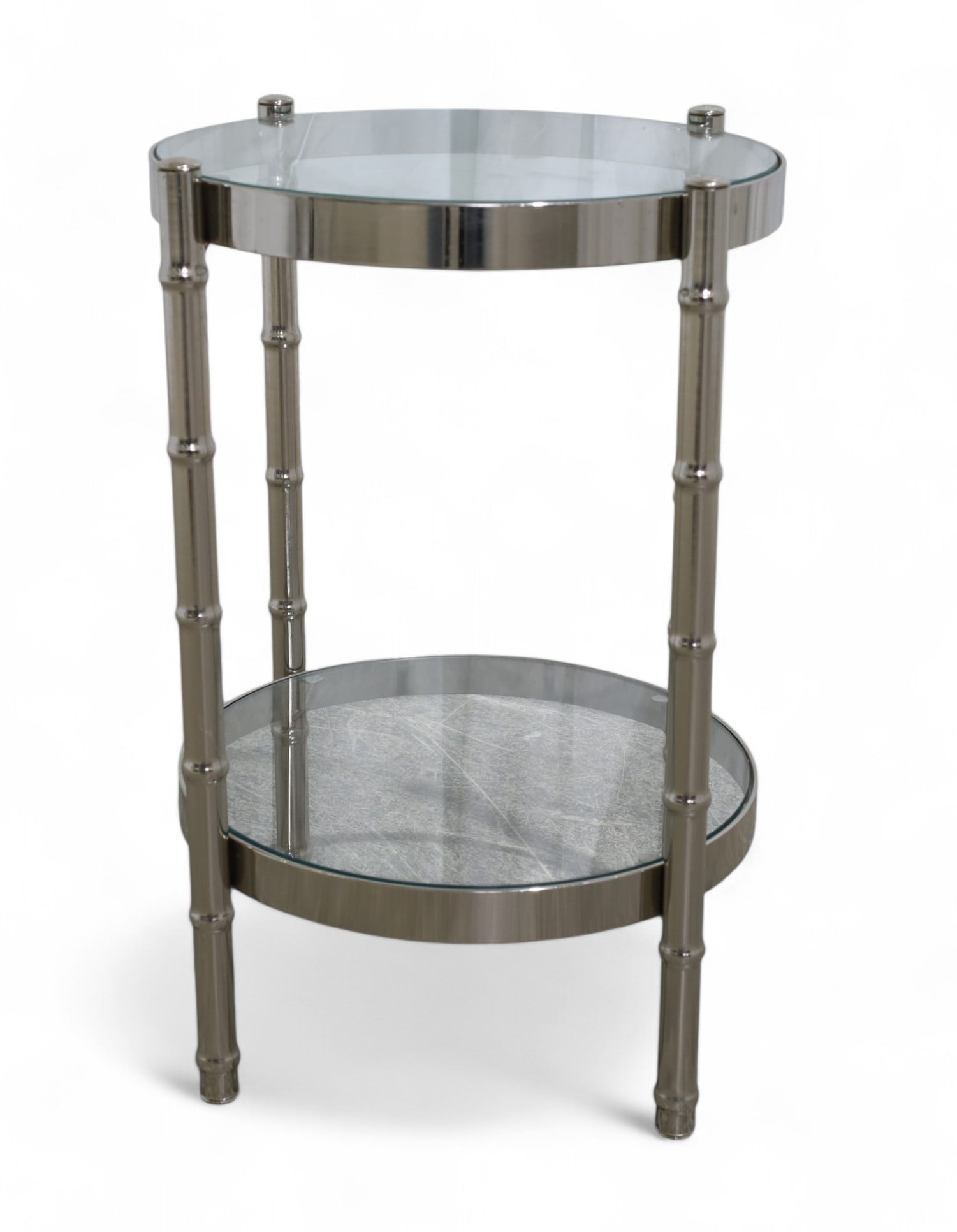 Chrome Bamboo and Glass Side Table (1 of 6)