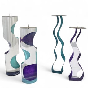 Acrylic Geometric Candle Holders - 4