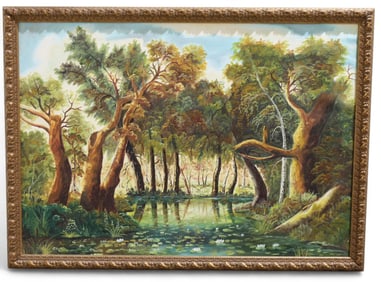 Oil on Canvas Marshland landscape