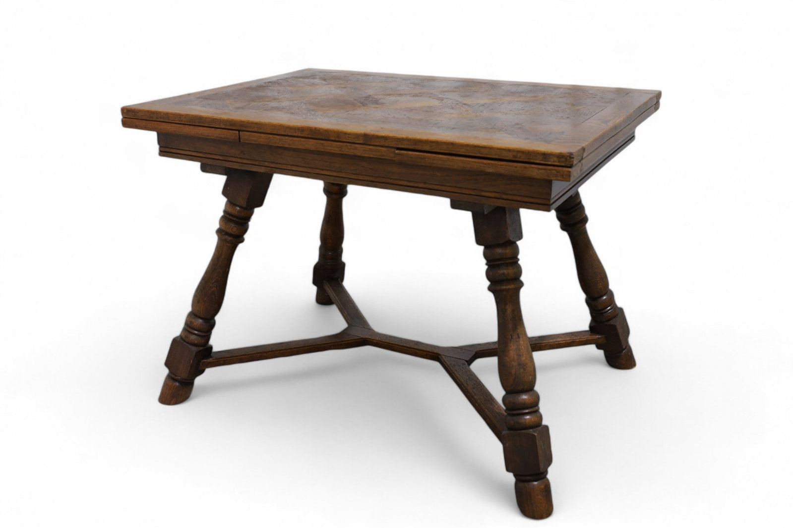 French Refectory Table: A French refectory kitchen table Dimensions:28.5x39x29 Leaves:12.7 5