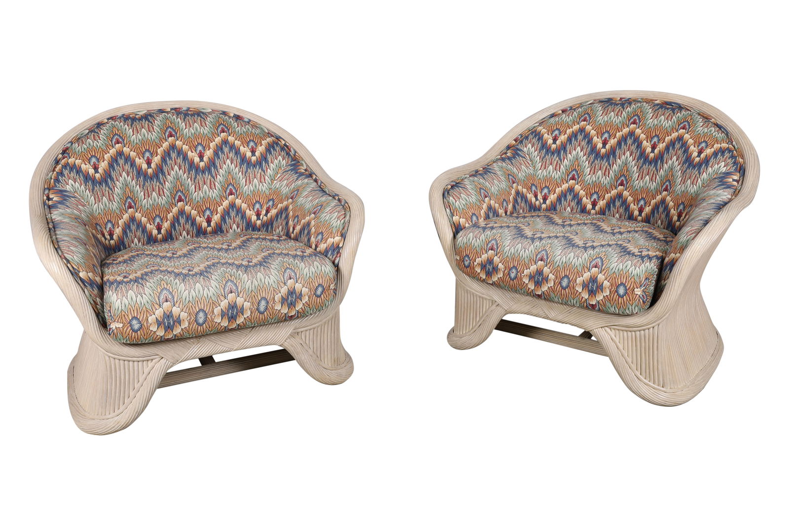 Crespi Style Ficks Reed Arm Chairs - Pair (1 of 5)