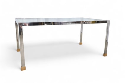 Chrome and Glass Dining Table