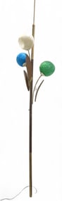 Mid Century Pole Lamp with Fiberglass Shades