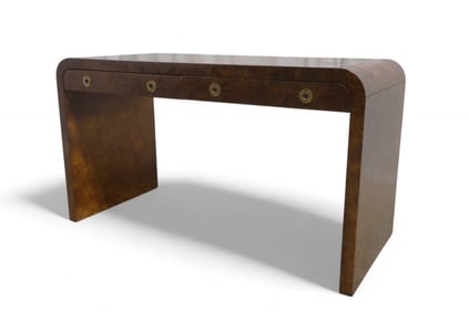 Berkley Olive Burl Waterfall Desk