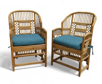 Brighton Pavilion Bamboo Arm Chairs - Pair