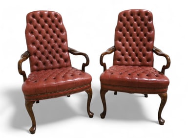 Ethan Allen Crooked Arm Chairs - Pair