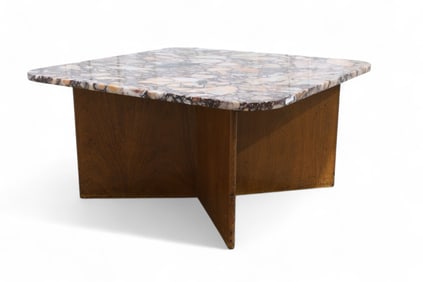 Mid Century Rouge Marble Coffee Table