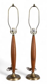 Teak Table Lamps - Pair