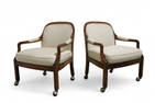Mid Century Walnut Arm Chairs - Pair