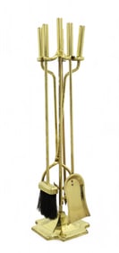 Solid Brass Mid Century Fireplace Tool Set