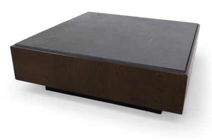 Mid Century Walnut & Slate Coffee Table