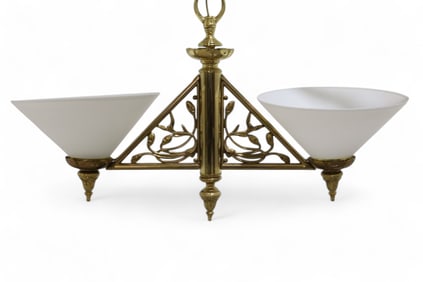 Vintage Brass 2 Light Hanging Fixture