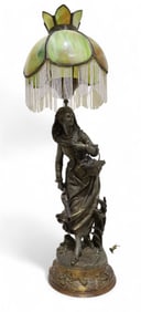 White Metal Figural Lamp
