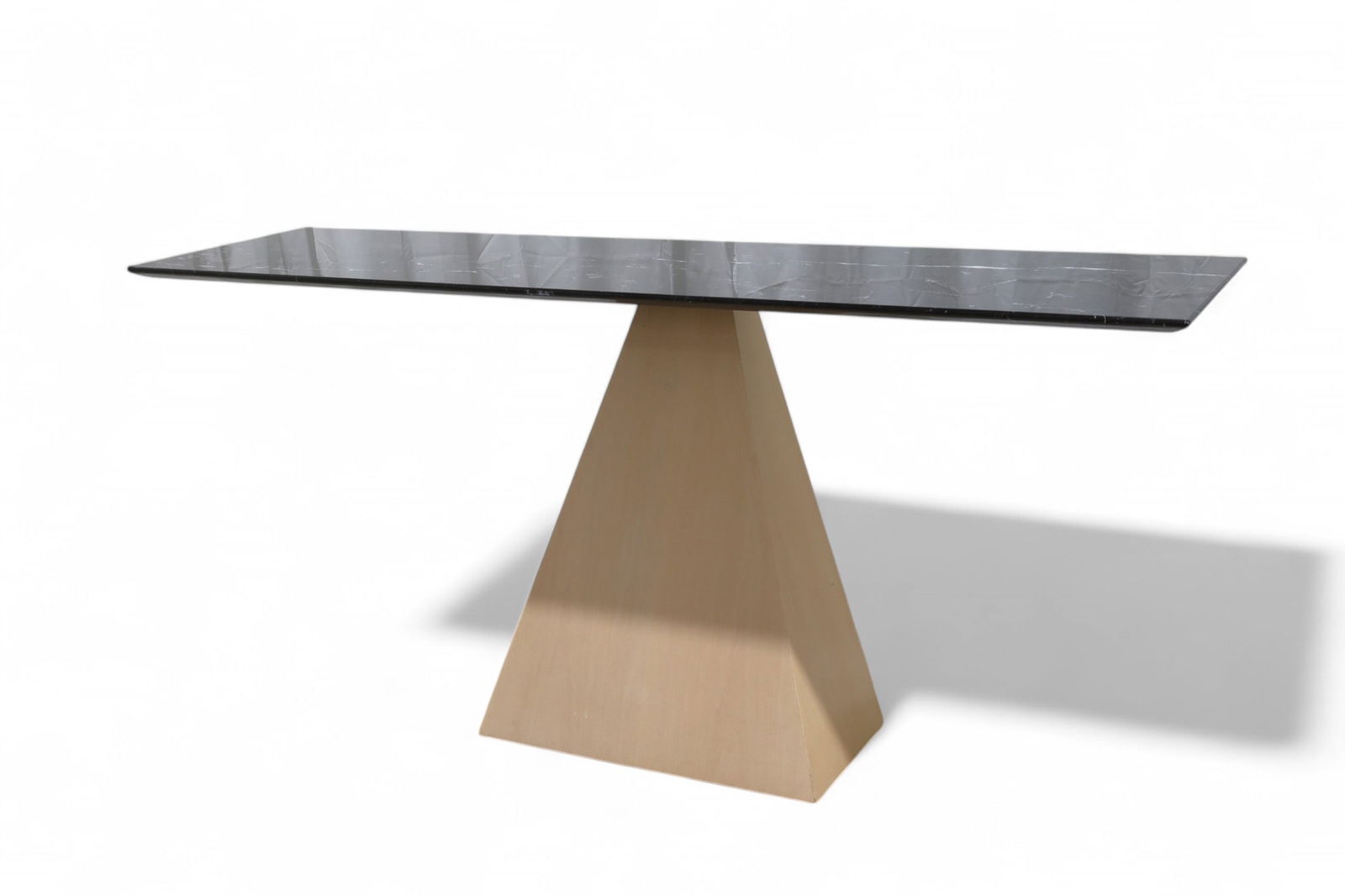 Marble Top Pyramid Base Console Table (1 of 9)