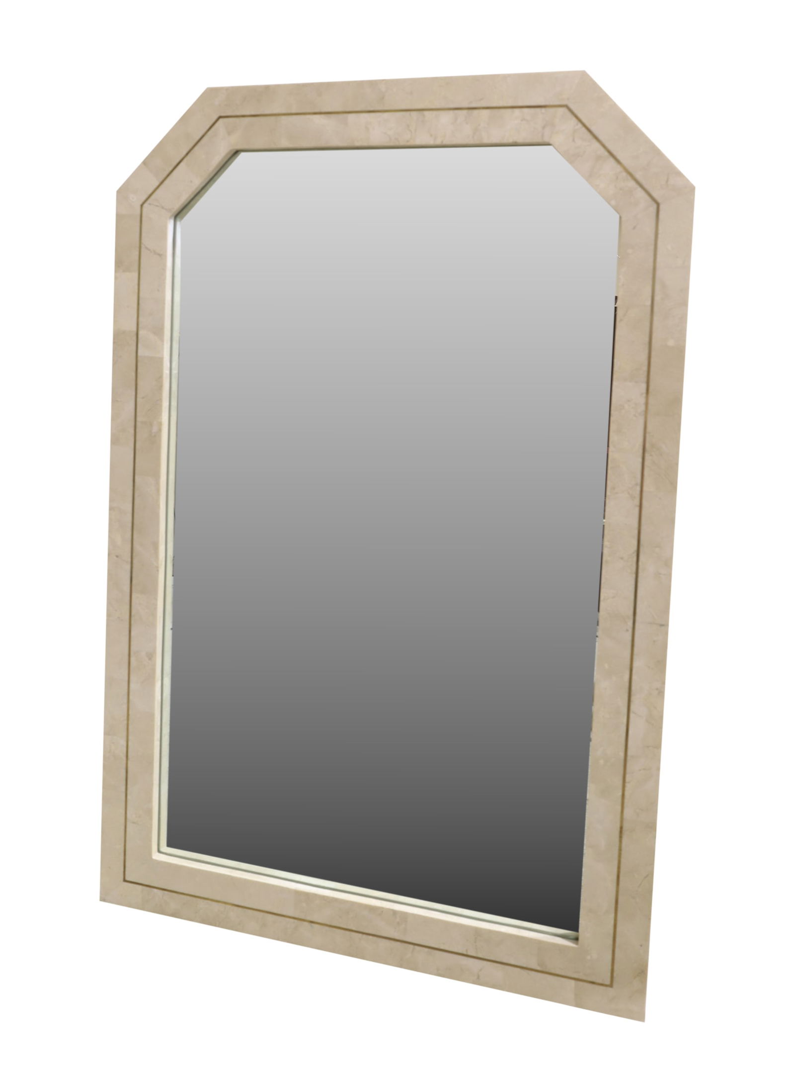 Tessellated Marble Mirror: A tessellated mirror with brass inlay Dimensions: