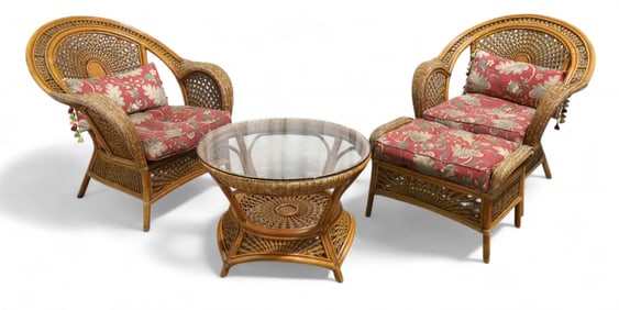 Rattan Porch Set - 4 Pc