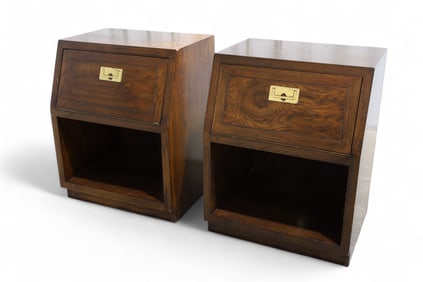 Henredon Slant Front End Stands - Pair