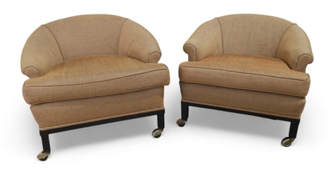 Mid Century Barrel Chairs - Pair