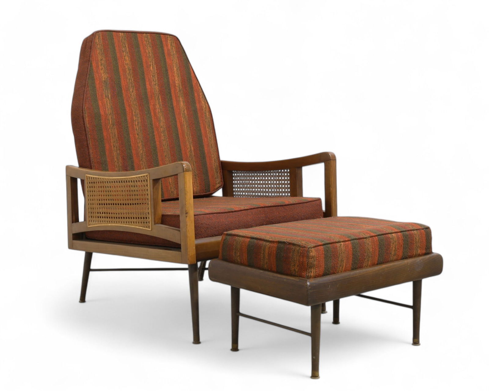 Mid Century Walnut  Lounge Chair & Ottoman