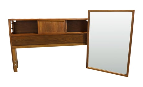 Hickory Headboard & Mirror