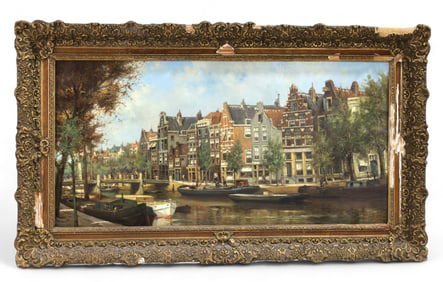 3J G Smits - Dutch Village Oil On Canvas
