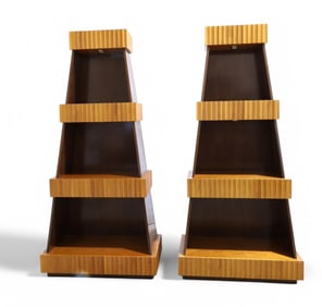 Walnut & Maple Pyramid Shelves