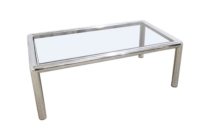 Chrome & Smoked Glass MCM Coffee Table