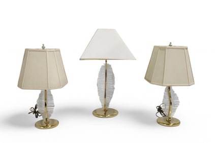 Vintage Venetian Glass & Brass Lamps - 3