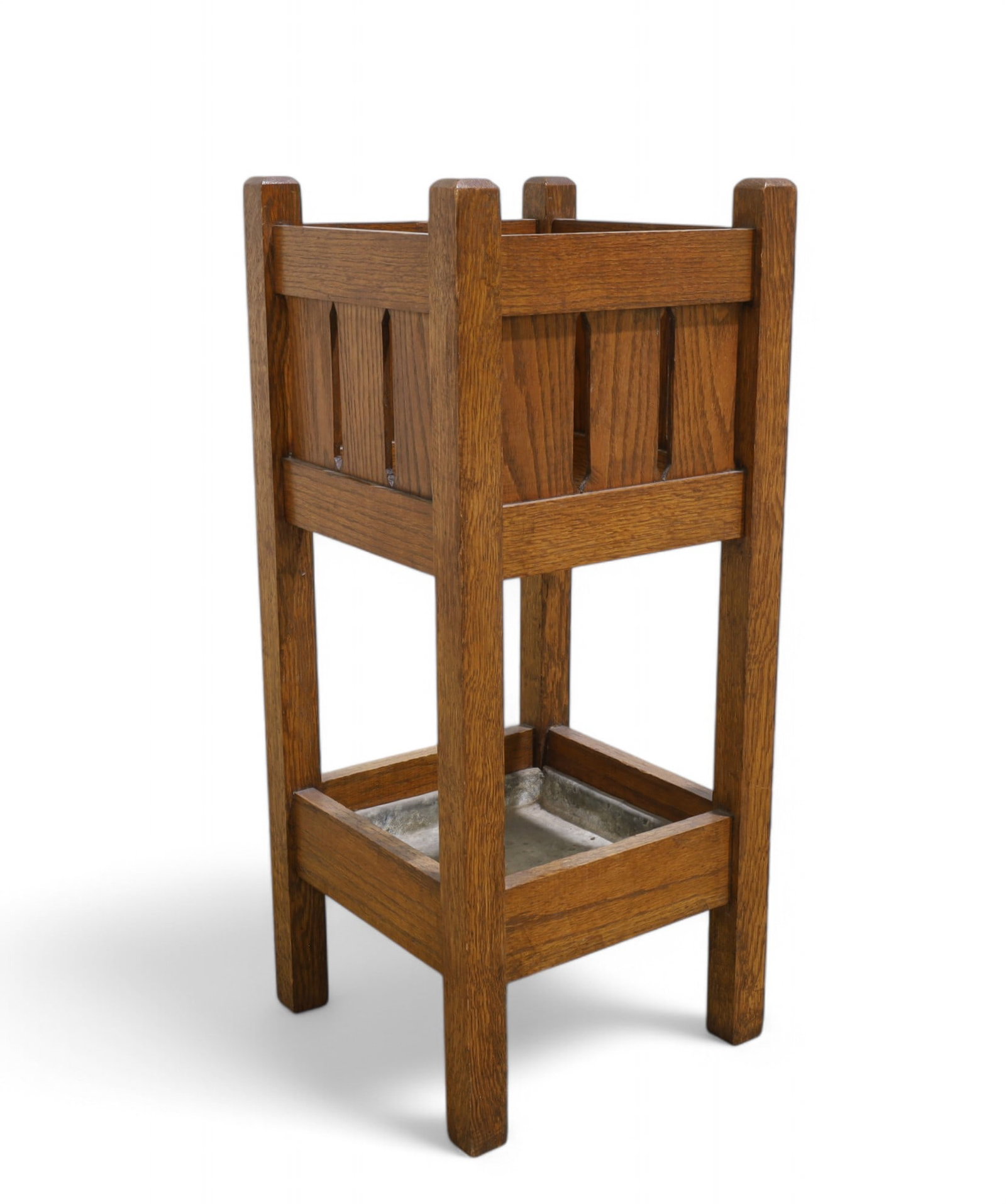 Oak Mission Style Umbrella Stand (1 of 6)