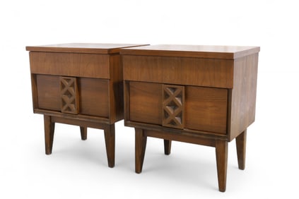 Bassett Walnut End Stands - Pair