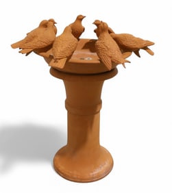 Terracotta Bird Bath Fountain