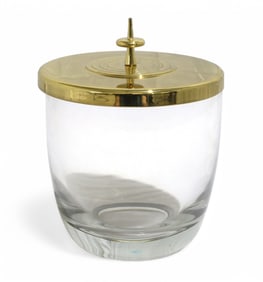 Tommi Parzinger Brass Lidded Glass Jar