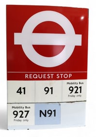 Enamel London 2 Sided Bus Sign